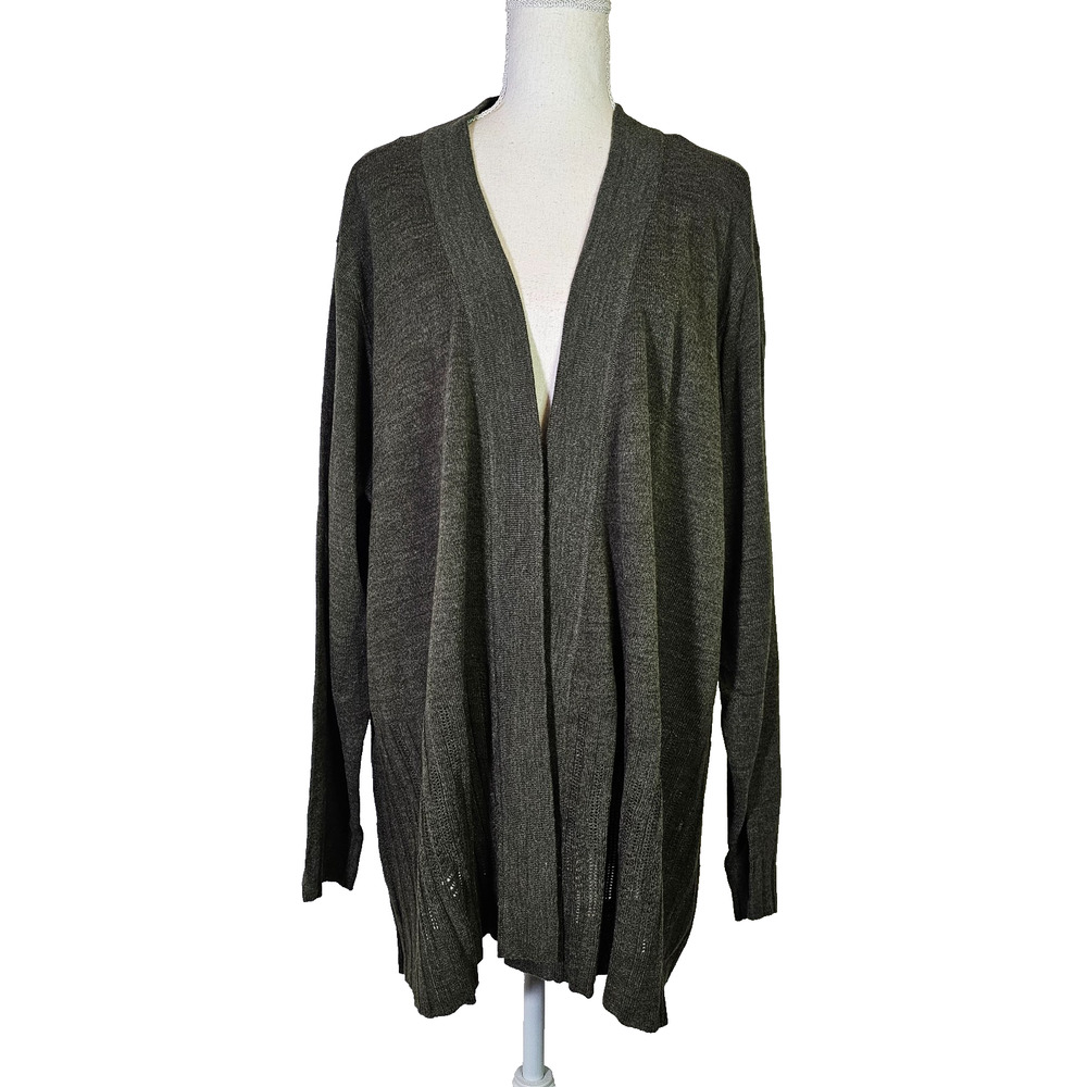 Napa Valley Women's Cardigan Sweater Size 3X Olive Green Comfort Plus